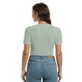 thumbnail image 7 of Women's Crew Neck Ribbed Fitted Shirt Basic Short Sleeves Summer T Shirt Tops, 7 of 7