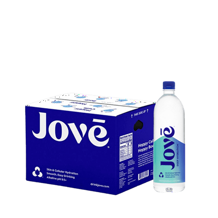Jove Alkaline pH 9.5  Water, Skin & Cellular Hydration, Refreshing, Great Taste, 12ct -1 Liter Bottles