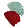 thumbnail image 1 of Bonnet Tricoté pour Femmes (2 PACK), Menthe/rouge, 1 of 1