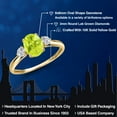 thumbnail image 2 of Gem Stone King 10K Yellow Gold Yellow Lemon Quartz and Lab Grown Diamond 3-Stone Ring for Women | 1.32 Cttw | Oval 8X6MM | Gemstone Birthstone | Size 9, 2 of 6