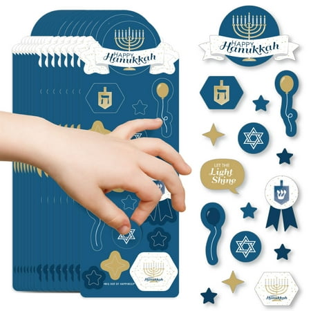 Big Dot of Happiness Happy Hanukkah - Chanukah Holiday Party Favor Kids Stickers - 16 Sheets - 256 Stickers