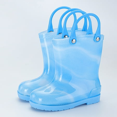 

LYCAQL Toddler Shoes Children Shoes Rain Boots Cartoon Children Rain Boots Boys and Girls Rain Boots Water Rubber Shoes Kid Rain Boot (C 12 Little Child)