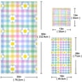 thumbnail image 2 of Coolnut 3 PCS Towel Rainbow Daisy Plaid Cotton Bath Towel Set (1 Bath Towel, 1 Hand Towel, 1 Washcloth) for Bathroom, Super Soft and Quick Dry Towels, 2 of 6