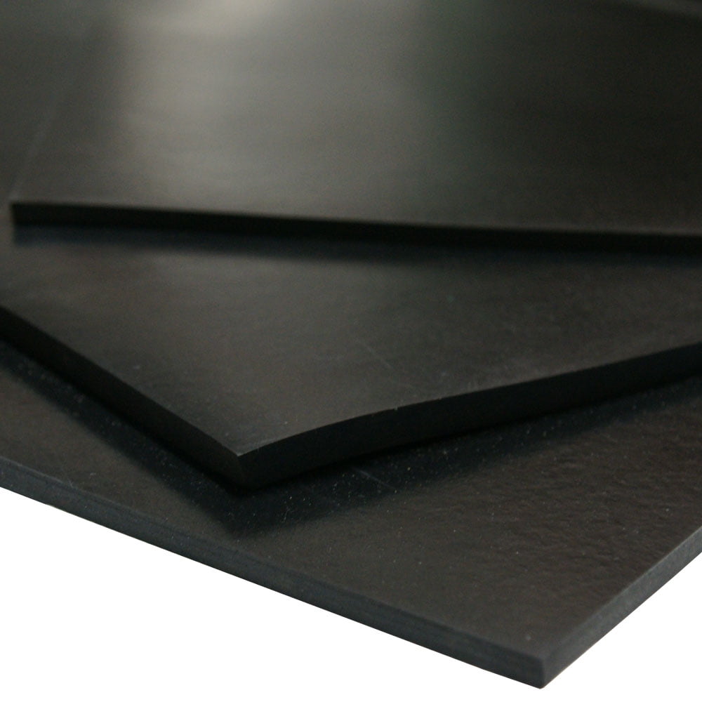 SBR 0.187 Thickness No Backing Smooth Finish Styrene Butadiene Rubber Black 70 Shore A Sheet 36 Length 12 Width