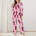 thumbnail image 2 of Pajamas for Women Set - pink cowgirl red boots Western Comfy Long Sleeve Button Up Pajama Sets for Women 2 Piece, Soft Sleepwear Nightwear Pjs Lounge Sets for Women with Pockets, 2 of 6