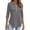 Dark Gray, variant on Zip Front Stand Collar Tunic Top for Women, 3/4 Sleeve Blouse with Faux Pockets & Curved Hem - Casual Loose Fit Summer Shirt Blue XXL