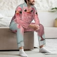 thumbnail image 7 of Fuzoiu Adorable Pink Fluffy Birds Print Men's Long-Sleeved Pajama,Lounge Button Down Nightwear,Mens Notch Collar Pajama Set -Large, 7 of 7