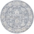 thumbnail image 2 of Rugs Oregon Area Power Loomed Gray Vintage Area Rugs 3' 3 Round, 2 of 7