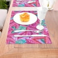 thumbnail image 5 of XMXT 1 Pcs Woven Placemats, Magenta Tropical Botanical Print Stain Resistant Anti-Skid Placemat for Kitchen Table, 12 x 18 inches, 5 of 6