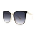 thumbnail image 5 of Womens XXL Oversized Inset Lens Large Coverage Horn Rim Plastic Sunglasses Ivory - Smoke, 5 of 7