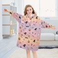 thumbnail image 4 of Wearable Blanket Hoodie for Halloween Themed Patterns Flannel Hooded Blanket with Pockets and Sleeves Suitable, 4 of 7