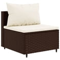 thumbnail image 2 of vidaXL 9 Piece Garden Lounge Set with Cushions Brown Poly Rattan, 2 of 5