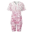 thumbnail image 5 of XWSHYW Women Casual Summer V Neck Short Sleeve Tops And Short Pants Suit, Sizes S-3XL, 5 of 7
