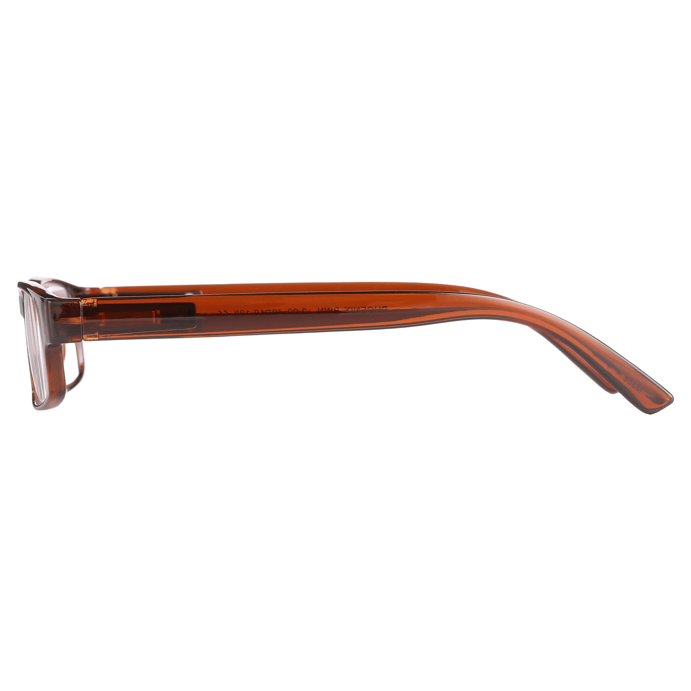 Equate Unisex Phoenix Rectangular Reading Glasses with Case, Gradient Black/Brown, +3.00, 2 Pack