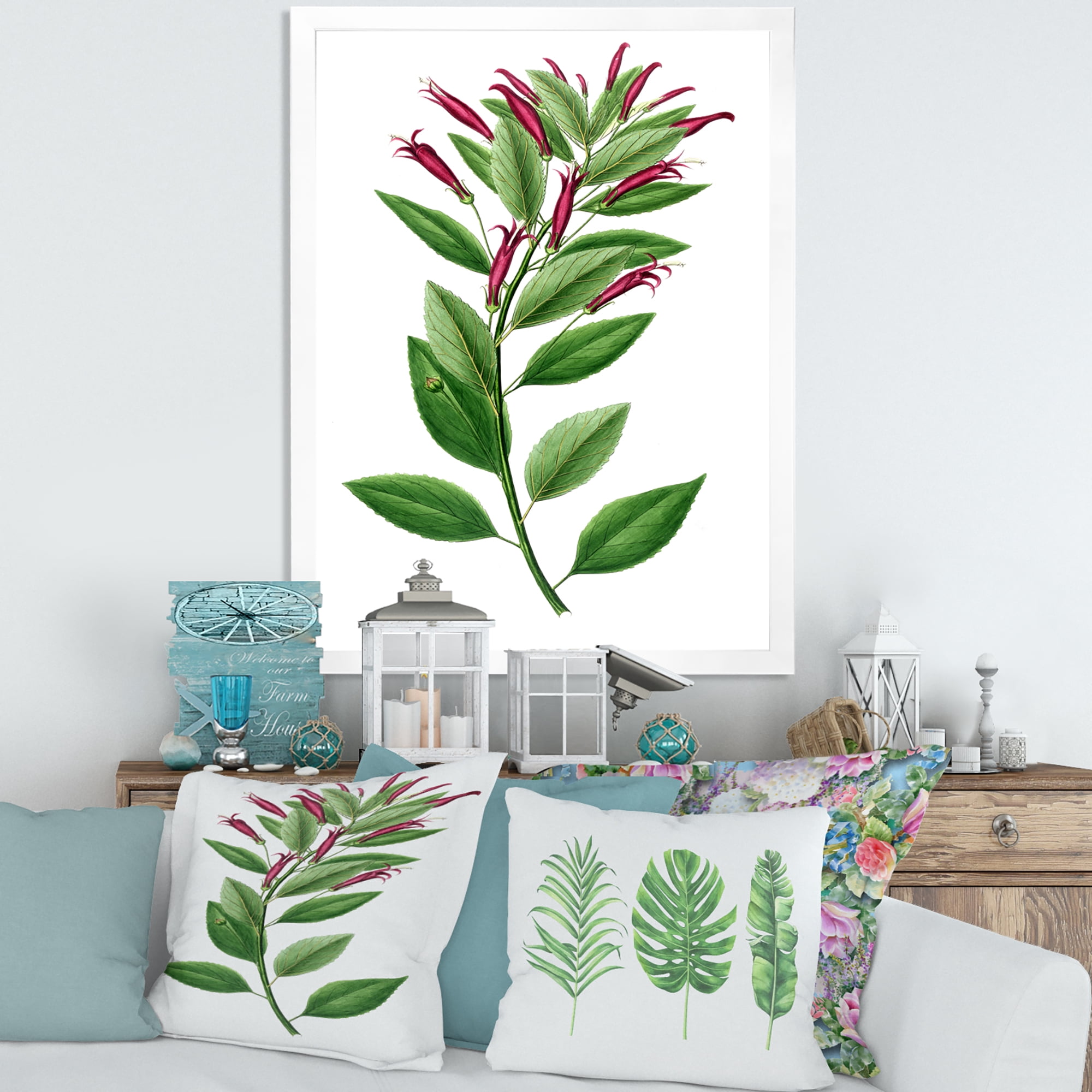 Designart 'Ancient American Flora V' Traditional Framed Art Print