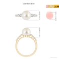 thumbnail image 5 of Angara South Sea Cultured Pearl Ring with Graduated Diamonds in 14K Yellow Gold for Women | June Birthstone Jewelry for Her, 5 of 8