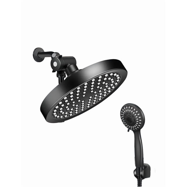 Regadera Xtellar de ducha Baño Circular Alta Presion Tipo Lluvia Ajustable Color Negro