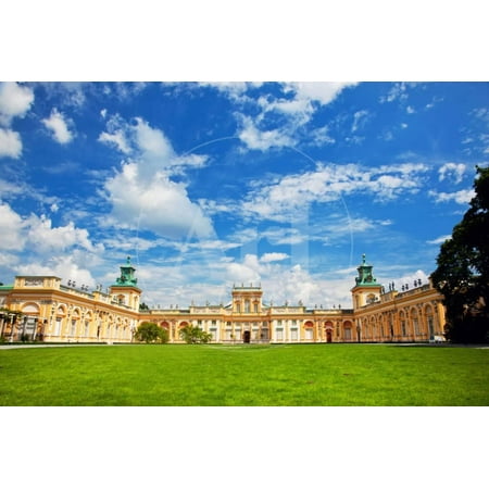 Warsaw Place The Royal Wilanow Palace in Warsaw, Poland. View on the Main Facade. Print Wall Art By Michal Bednarek ()