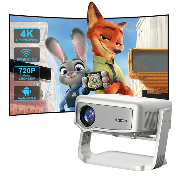 [Electric-Focus] Salange 5G/2.4G WiFi Bluetooth Projector, Native 720P Support 1080p 4K, LCD Display Technique for Home Theater & Outdoor Movies Projector