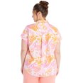 thumbnail image 3 of Terra & Sky Women’s Plus Size Short-Sleeve Button-Front Camp Shirt, Sizes 0X-5X, 3 of 4