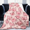 thumbnail image 3 of Creative cute pig pattern printed soft warm blanket, suitable for sofa, bed, car, office, camping, gift, four seasons use(60*80IN), 3 of 4