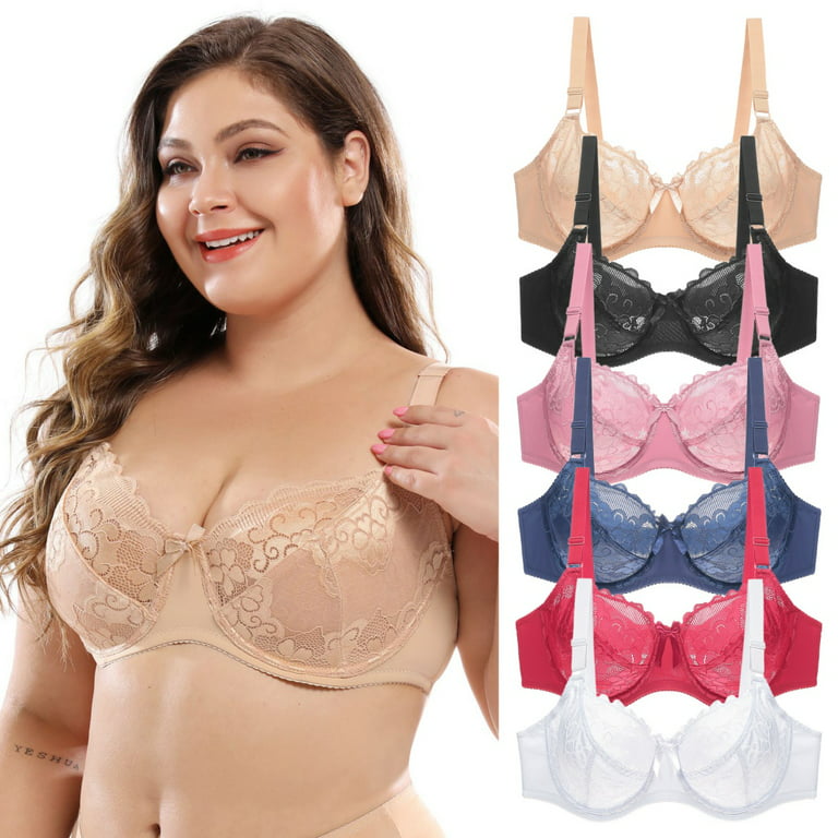 HSIA Minimizer Bra Underwire Unlined Full Bust Bra Non-Padded Sexy lace  Bra, 12 Colors