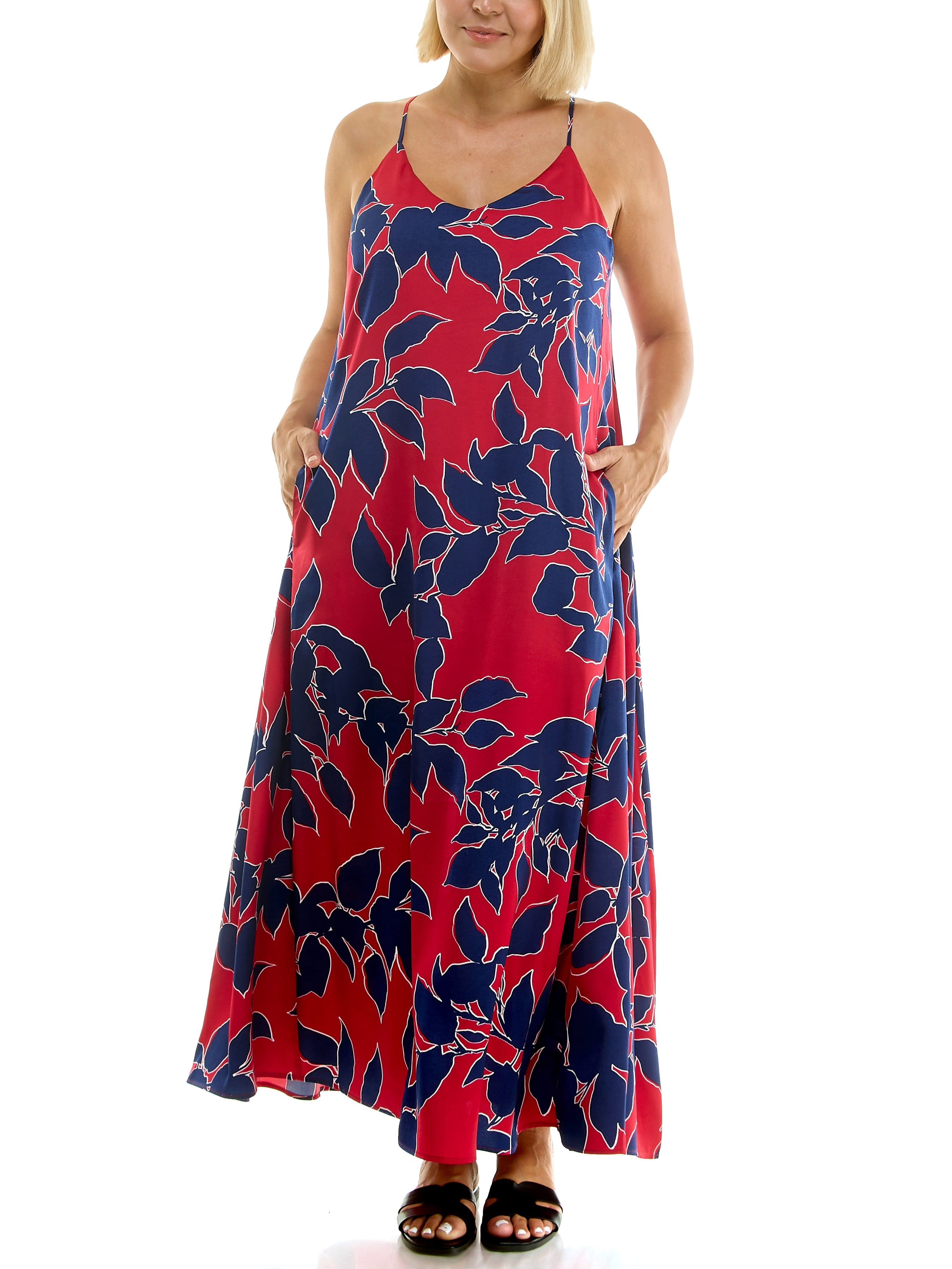 Nicole Miller Women's Maxi Slip Dress With Built In Bra, Sizes S-XL