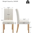 thumbnail image 2 of Upholstered Dining Chairs Parsons Chair Set of 2 with Wooden Legs,Linen Fabric Side Chair for Dining Room,Kitchen,Restaurant,Living Room,Beige, 2 of 7