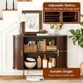 thumbnail image 2 of Aisword Sideboard Buffet Cabinet with Storage,Mid Century Modern Fluted Accent Coffee Bar Console Table,Tambour Sliding Doors& Adjustable Shelf for Kitchen, Living Room, Entryway, 40 Inch Dark Walnut, 2 of 6