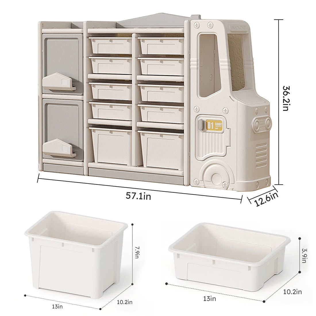 MONTARY Multilayer Storage,Toy Picture Book Storage Children's Floor Shelf Building Blocks Plastic Storage Cabinet Car Clutter Organizer Basket