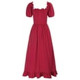thumbnail image 3 of PuLe 【New】 Summer Short Sleeve Dress Scarlet Darkness Renaissance Dress Women Cottagecore Corset Dress Ruffle Maxi Dress, 3 of 5