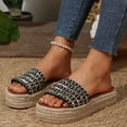 thumbnail image 5 of Mqqzkk Women's Low Platforms Sandals Fashion Woven Slippers Open Toes Sandals Casual Lightweight Summer Slip On Soft Comfy Shoes, 5 of 9