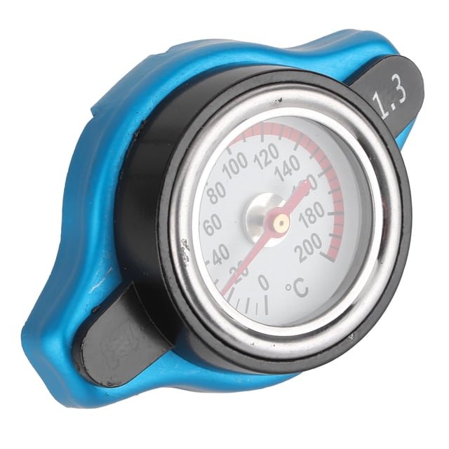 FAGINEY Radiator Cap,Universal Thermostatic Radiator Cap Water Tank Cover Leakproof W/Temperature Gauge,Radiator Cap W/Temp Gauge
