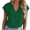 #358-Green, variant on Craaazy Summer Business Casual Tops for Women Short Sleeve Solid Color V Neck Split Blouses for Work Daily Wear