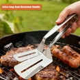 thumbnail image 5 of Stainless Steel Grill Clamp, Anti-Scald Extended Handle Spatula Tong, Multi-Functional Barbecue Clamp for Grilling Meat, Fish, and Pancakes with Non-Slip Grip（2 PCS）, 5 of 7