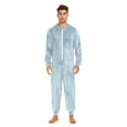 thumbnail image 3 of 1 Piece Adult Onesie Pajamas Cozy & Loose-Fit Sleepsuit Loungewear with Pockets Pastel Blue Bows and Dots X-Small, 3 of 7