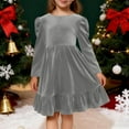 thumbnail image 6 of Posijego Girls Velvet Dress for Christmas Party Big Girls Long Sleeve Bow Back Dress Vintage Princess Dresses, 6 of 7