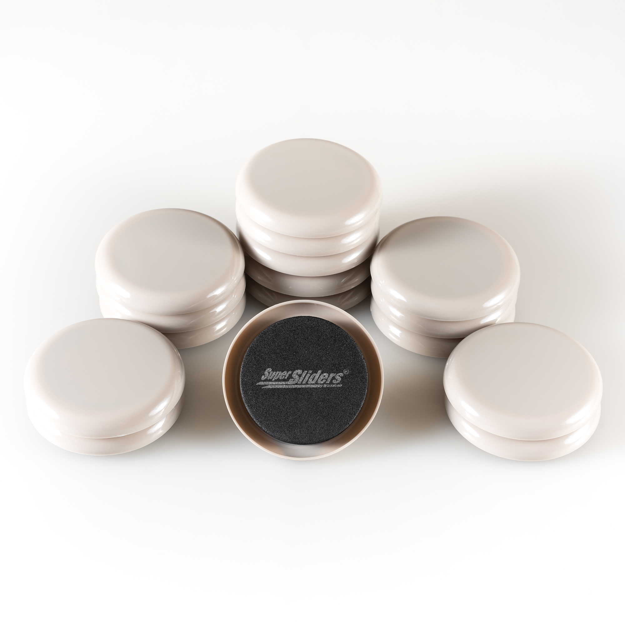 Super Sliders 2 1/2" Reusable Sliders, Carpet, Beige (16 Pk)