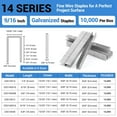 thumbnail image 2 of MEITE 22GA 14 Series Galvanized Staples, 13/32" Crown 1/4" Length for Upholstery 10,048 Pcs/Box(20 Boxes), 2 of 8