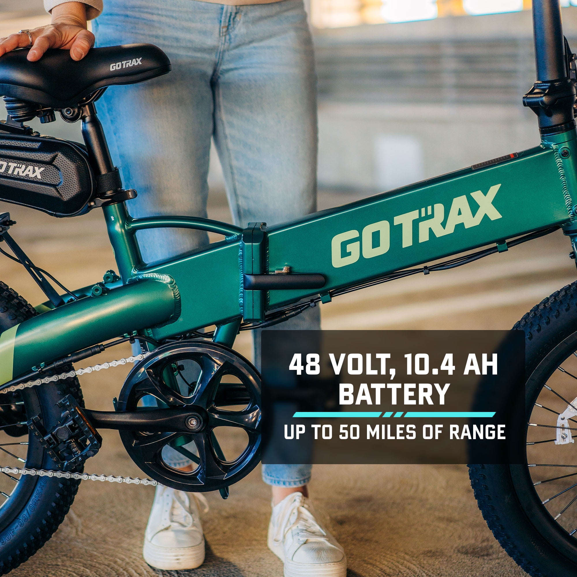 Gotrax F1V2 20" Adult Folding Electric Bike, 50 Mile&20mph, 48V 10.4Ah,  Compact & Portable, Green