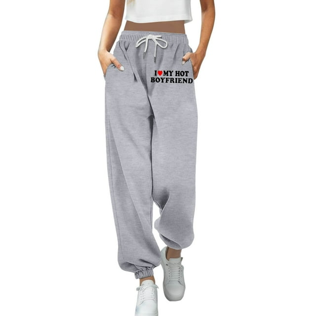 Pantalones de chándal anchos y rectos con forro polar para mujer - Pantalones de yoga de cintura alta con bolsillos para hacer ejercicio/uso informal (S-XXL)