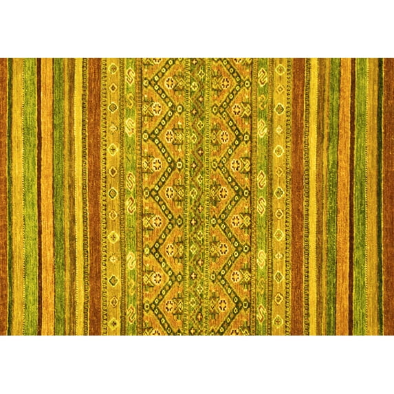 Ahgly Company Indoor Rectangle Abstract Yellow Modern Area Rugs, 8' x 10'