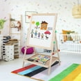 thumbnail image 2 of HAOAN Brrnoo Chevalet Artistique pour Enfants à Hauteur Réglable, Double Face, Chevalet en Bois sur Pied, Tableau Effaçable à Sec et Tableau Noir, 2 of 7