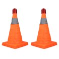 thumbnail image 1 of CONOS de CARRETERA, CONOS DE TRÁFICO IMPERMEBLES CON LAS TIRAS REGALTOS DE NARANJA RESTENTES A LA INTempERIE 2 SET PLEGABLE PARA SITIOS DE CONSTRUCCIÓN, 1 of 7
