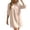 01 Beige, variant on Bohemian Tassel Hem Beach Dress for Women Summer Loose V Neck Lapel A-Line Cover Ups Casual Mini Dresses
