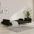 thumbnail image 3 of vidaXL Sofa Bed Black Fabric (100% polyester), wood, plastic 2-seater size, 3 of 5