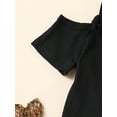 thumbnail image 6 of Biezeib Baby Girl Summer Outfits Solid Color Ribbed Knit Off Shoulder Rompers Flower Print Flare Pants Headband 3Pcs Clothes Set, 6 of 9