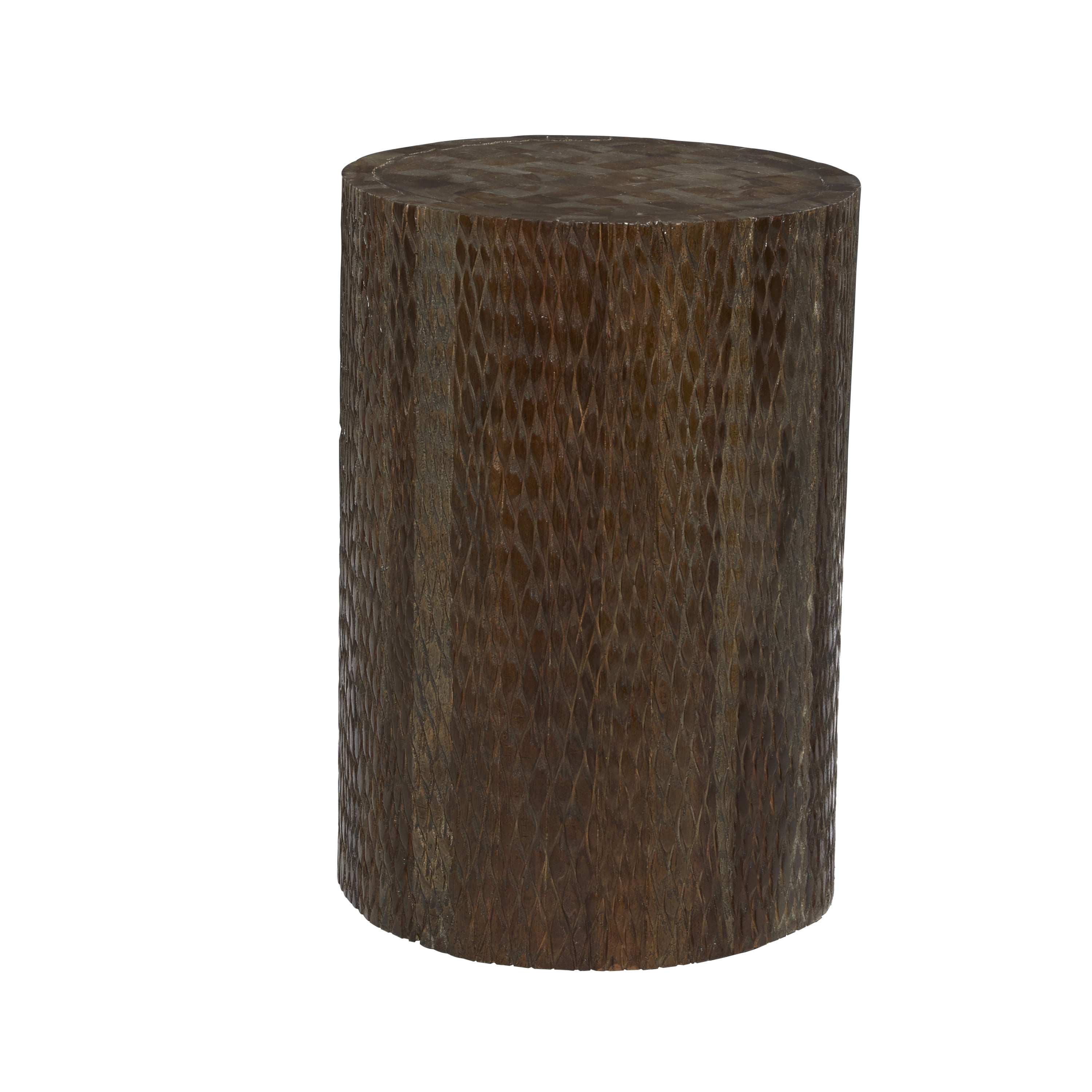 DecMode 12" x 18" Brown Teak Wood Intricately Carved Accent Table, 1-Piece