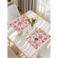 thumbnail image 5 of Red Flower Placemats Set of 6, Farmhouse Pastoral Vintage Ethnic Floral Placemats for Dining Table, Place Mats for Kitchen Tabletop, Waterproof Wipeable Dining Table Mats Set, 5 of 9