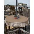 thumbnail image 3 of Round Outdoor Tablecloth With Umbrella Hole And Zipper– Brown White Greek Key Pattern Waterproof Patio Table Cover for Party, Picnic, Backyard, 60" Dia. , Geometric Modern, 3 of 8